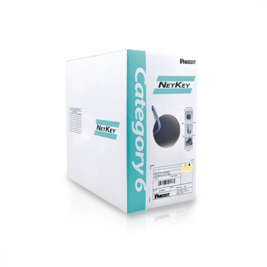 Panduit BUNDLE 5 Boxes Category 6, PVC (CM), 4-Pair, U/UTP, 24AWG Copper Cable, Blue jacket, 1000ft/305m