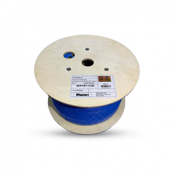 Panduit BUNDLE 5 Reels Category 6A, Low Smoke Zero Halogen (LSZH), 4-Pair, U/UTP, 23AWG Copper Cable, Blue jacket, 1000ft/305m.
